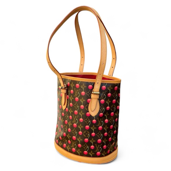 🍒 Louis Vuitton Takashi Murakami Cerises Cherry Bucket Bag - Picture 3 of 17